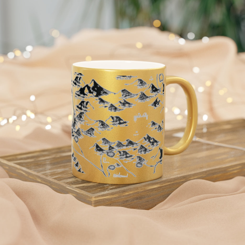 Realm Map Metallic Mug (Silver or Gold)