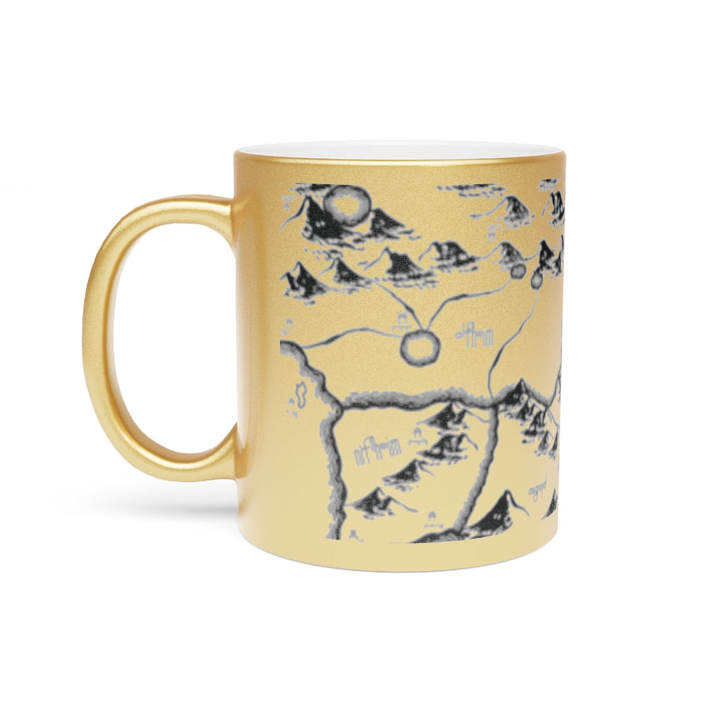 Realm Map Metallic Mug (Silver or Gold)