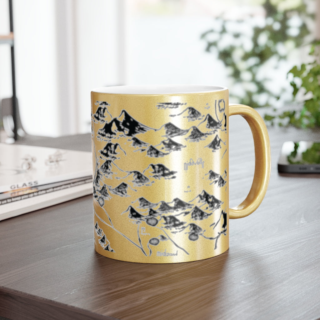 Realm Map Metallic Mug (Silver or Gold)