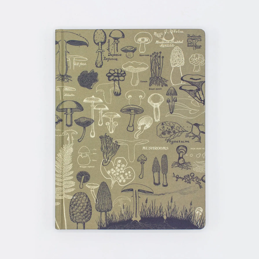 50% Off • Hardcover Notebook Dot Grid • Mushrooms