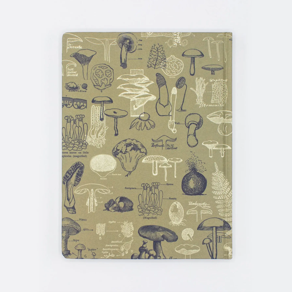 50% Off • Hardcover Notebook Dot Grid • Mushrooms